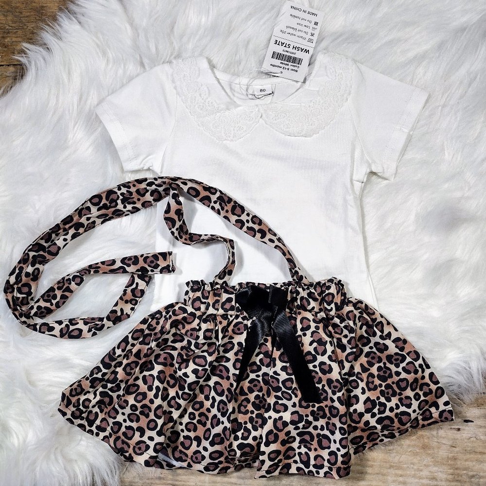 NWT Boutique 2-Piece Leopard Outfit Size 9-12m